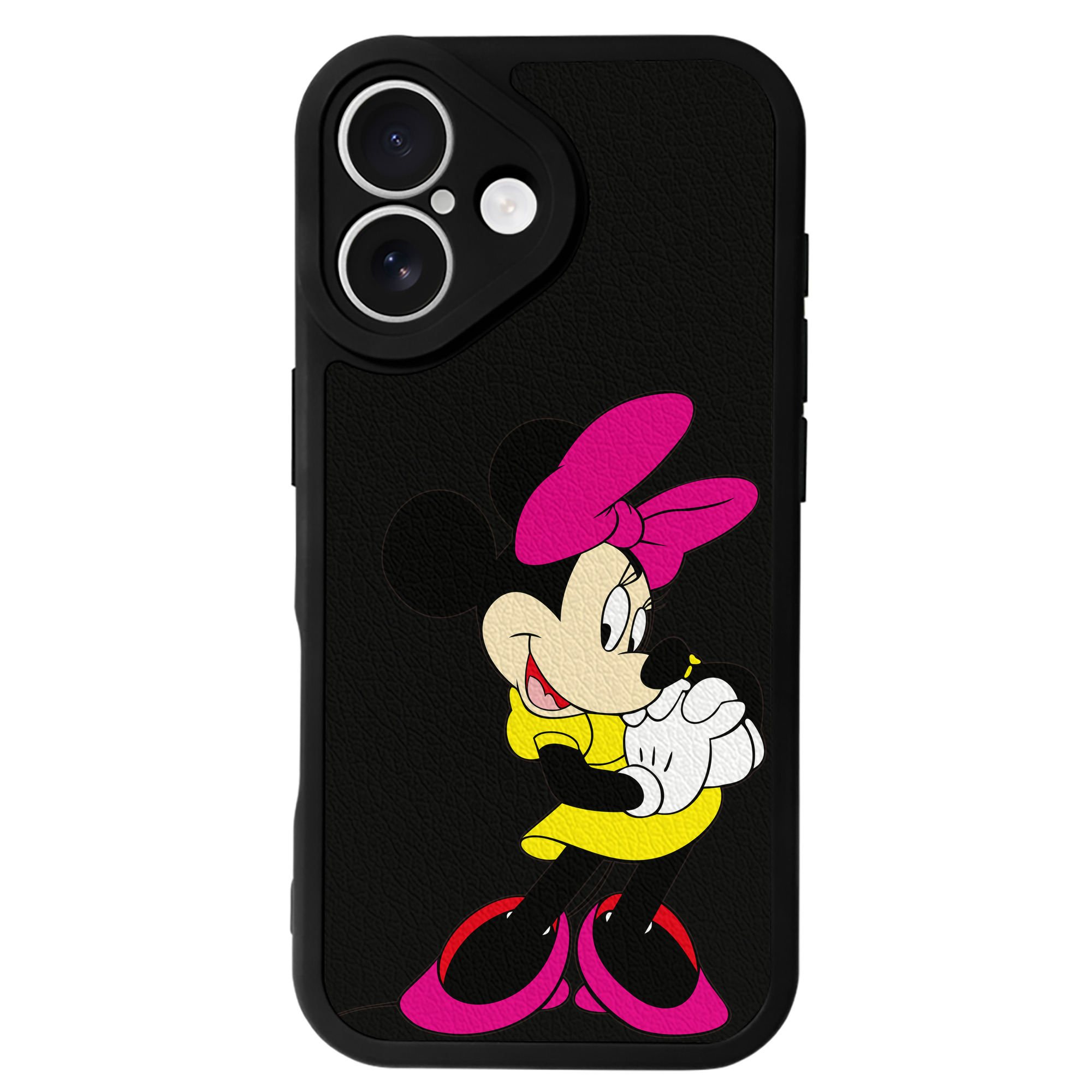 （画像用） ミッキーマウス Mickey Mouse 【iPhone 16シリーズ対応】シリコンスマホケース（レザー調） 材質：シリコン